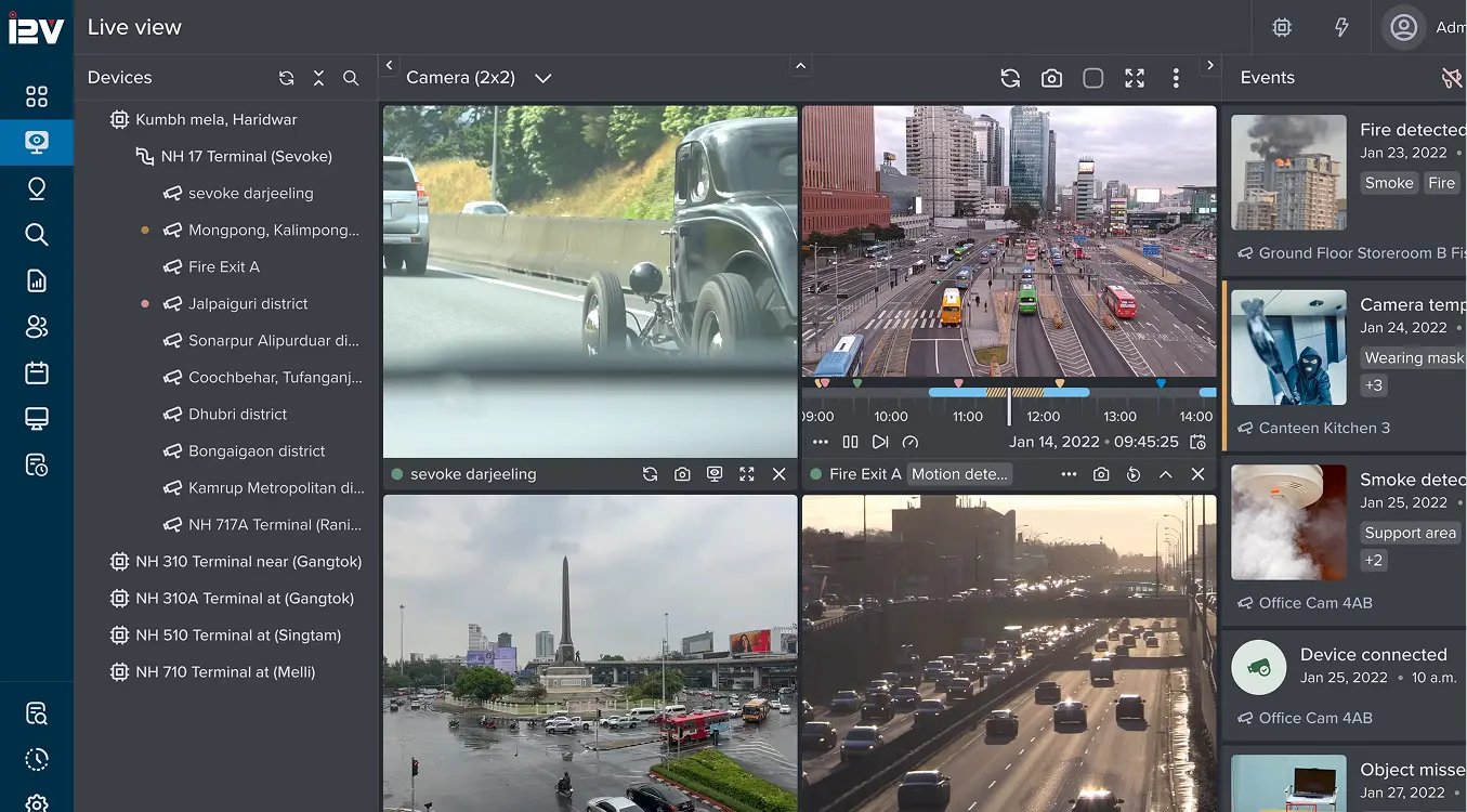 Live camera feeds