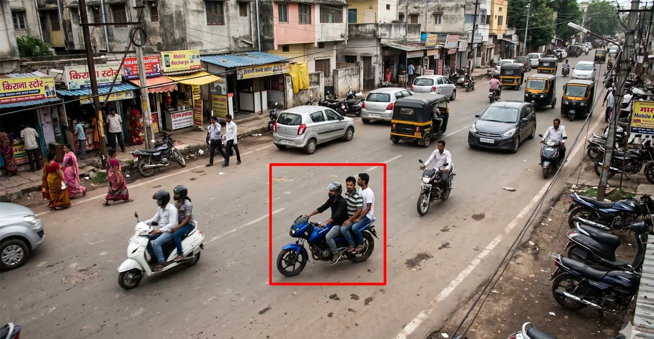 Triple riding violation detection