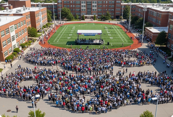 Monitoring large student gatherings